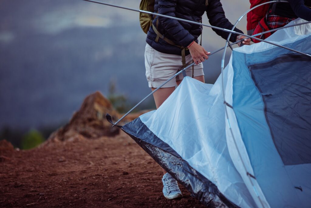 prepping the campsite